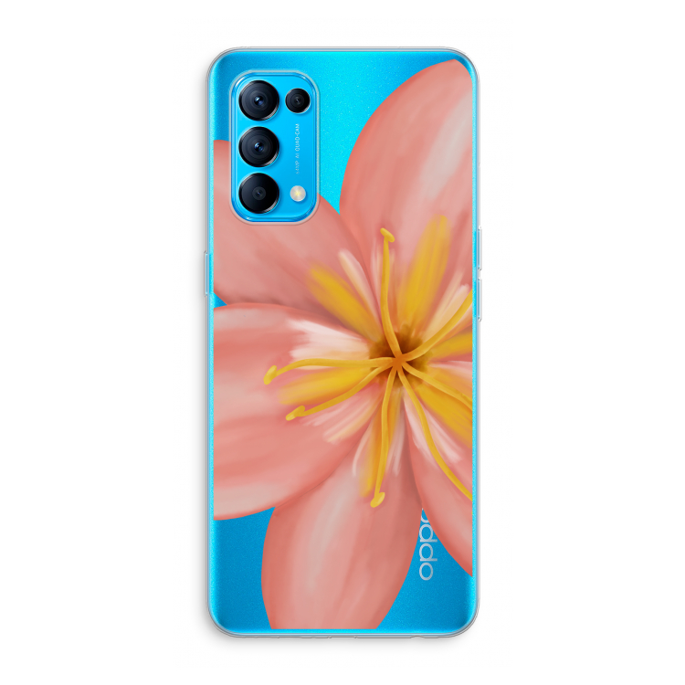 Pink Ellila Flower: Oppo Find X3 Lite Transparant Hoesje