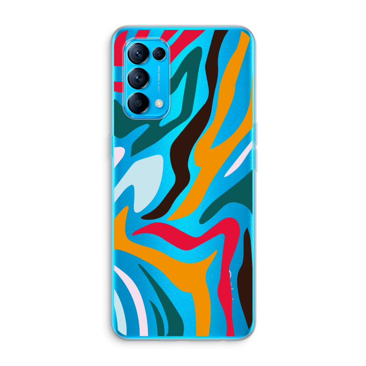 Colored Zebra: Oppo Find X3 Lite Transparant Hoesje