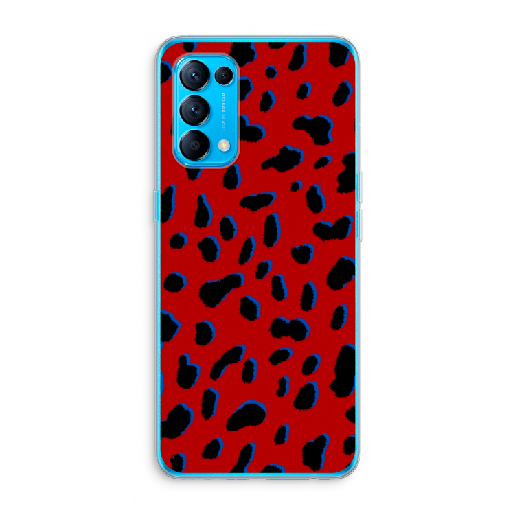 Red Leopard: Oppo Find X3 Lite Transparant Hoesje