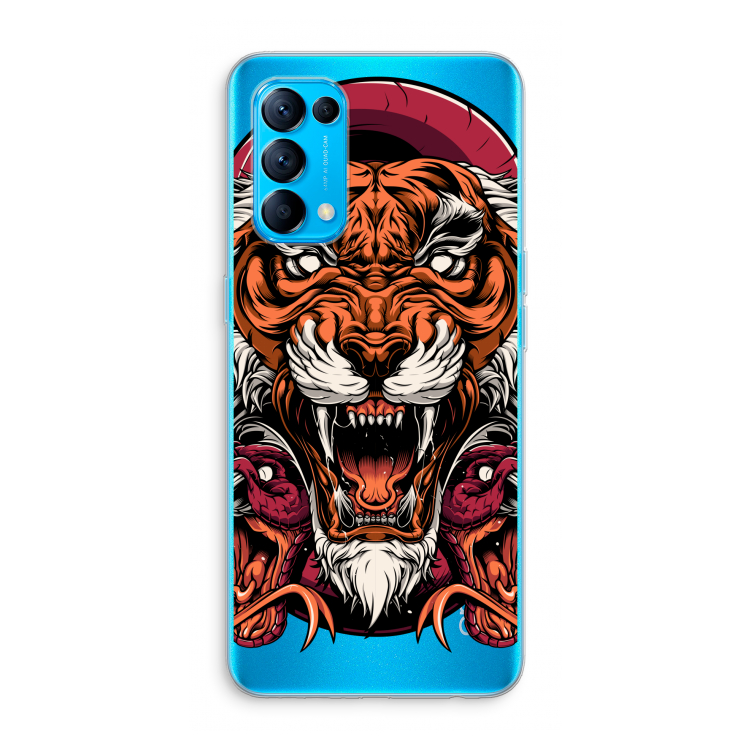 Tiger and Rattlesnakes: Oppo Find X3 Lite Transparant Hoesje