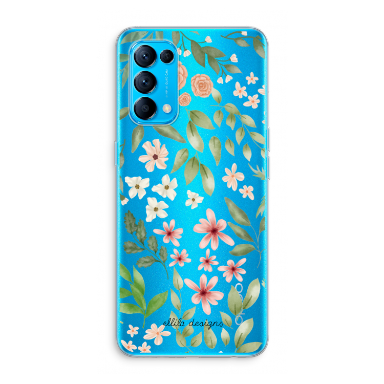 Botanical sweet flower heaven: Oppo Find X3 Lite Transparant Hoesje