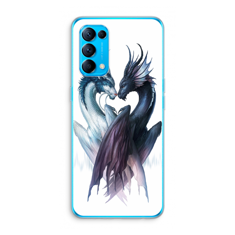 Yin Yang Dragons: Oppo Find X3 Lite Transparant Hoesje