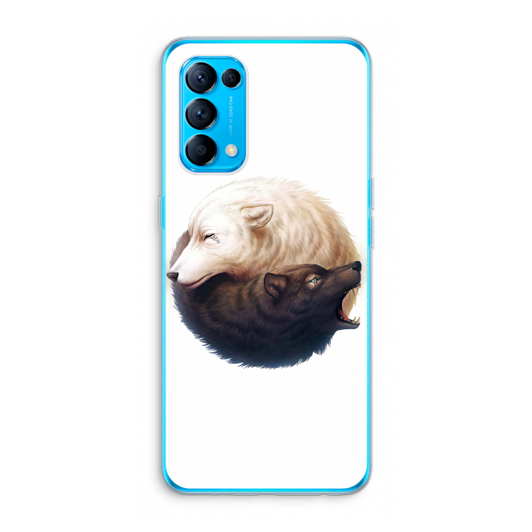 Yin Yang Wolves: Oppo Find X3 Lite Transparant Hoesje
