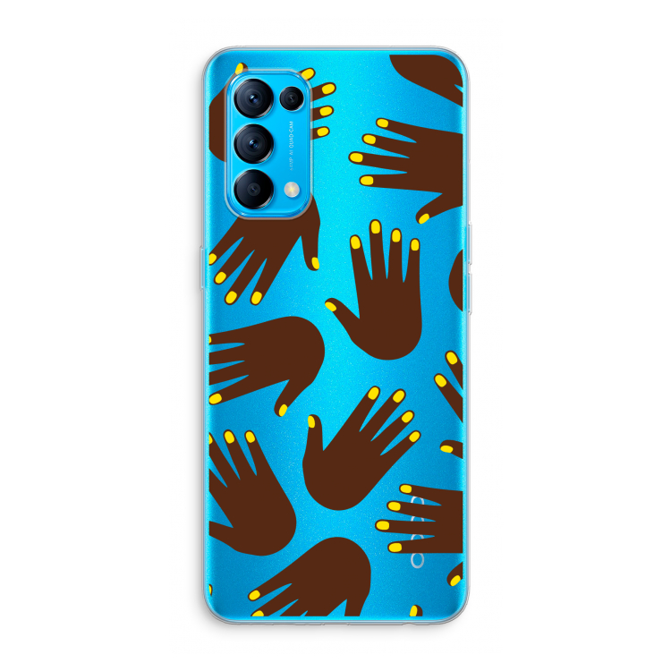 Hands dark: Oppo Find X3 Lite Transparant Hoesje