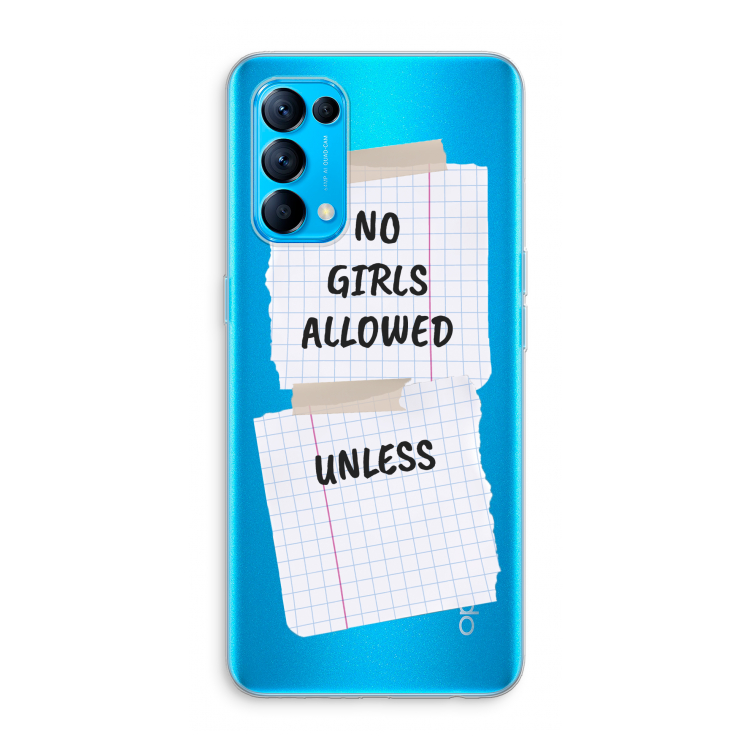 No Girls Allowed Unless: Oppo Find X3 Lite Transparant Hoesje