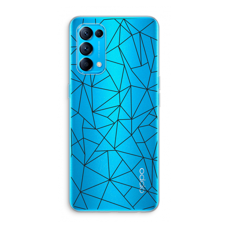 Geometrische lijnen zwart: Oppo Find X3 Lite Transparant Hoesje