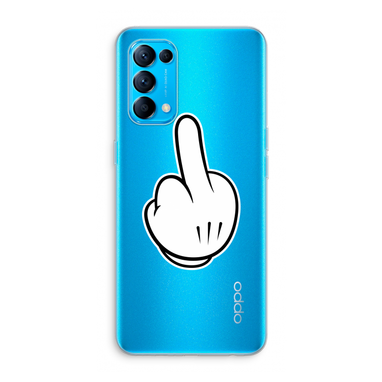 Middle finger white: Oppo Find X3 Lite Transparant Hoesje