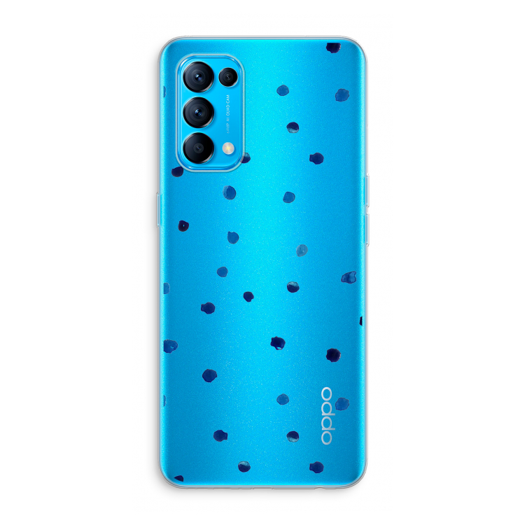 Blauwe stippen: Oppo Find X3 Lite Transparant Hoesje