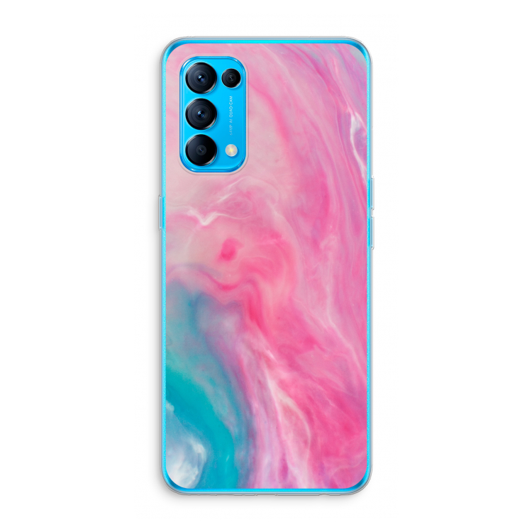 Roze explosie: Oppo Find X3 Lite Transparant Hoesje