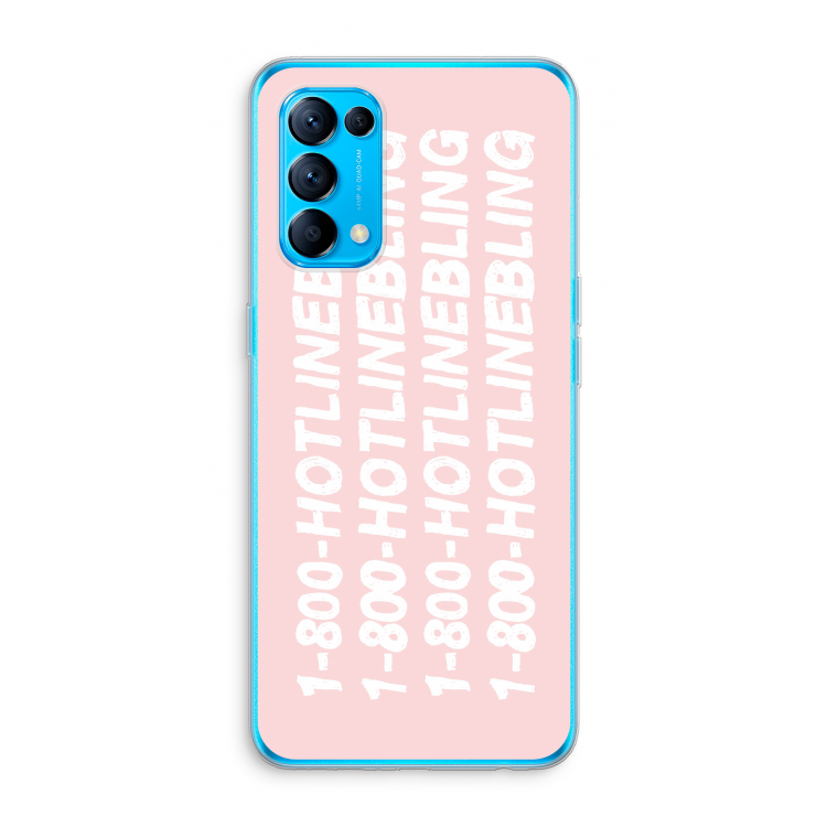 Hotline bling pink: Oppo Find X3 Lite Transparant Hoesje