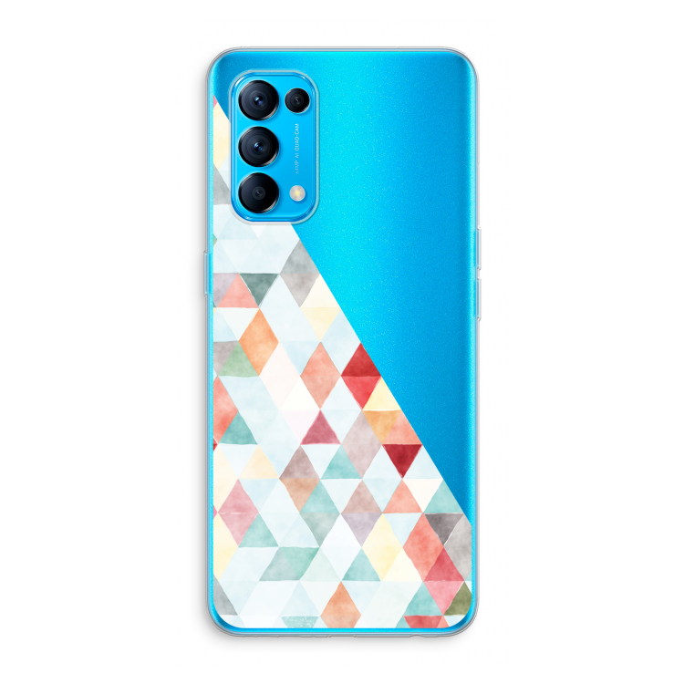 Gekleurde driehoekjes pastel: Oppo Find X3 Lite Transparant Hoesje