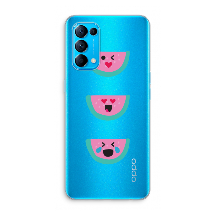 Smiley watermeloen: Oppo Find X3 Lite Transparant Hoesje