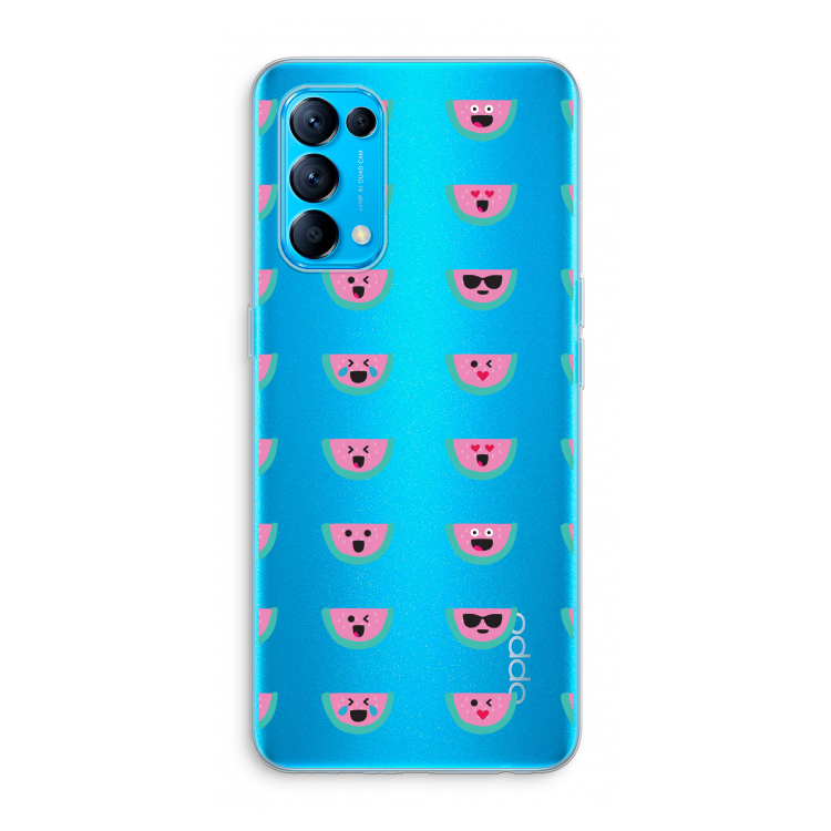 Smiley watermeloenprint: Oppo Find X3 Lite Transparant Hoesje