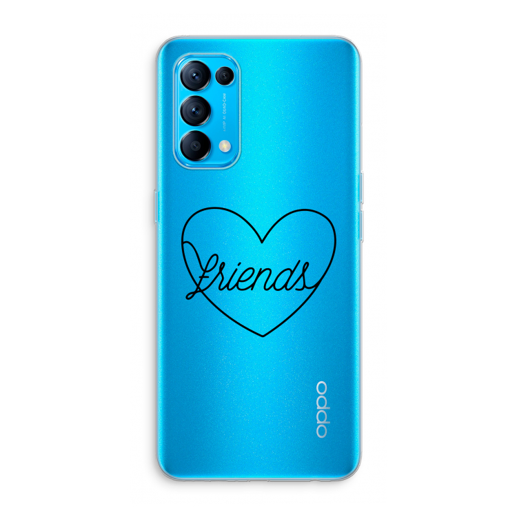 Friends heart black: Oppo Find X3 Lite Transparant Hoesje