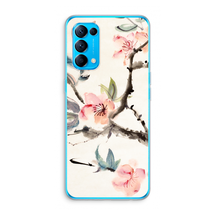 Japanse bloemen: Oppo Find X3 Lite Transparant Hoesje