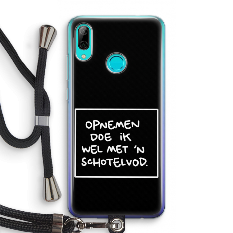 Schotelvod: Huawei P Smart (2019) Transparant Hoesje met koord