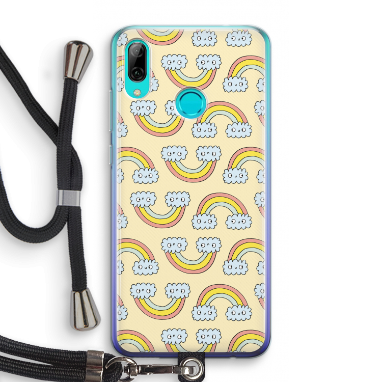 Regenboog: Huawei P Smart (2019) Transparant Hoesje met koord