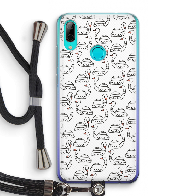 Zwanen: Huawei P Smart (2019) Transparant Hoesje met koord