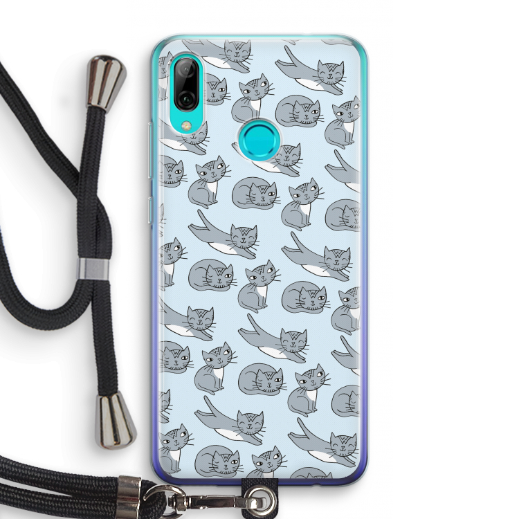 Poezen: Huawei P Smart (2019) Transparant Hoesje met koord