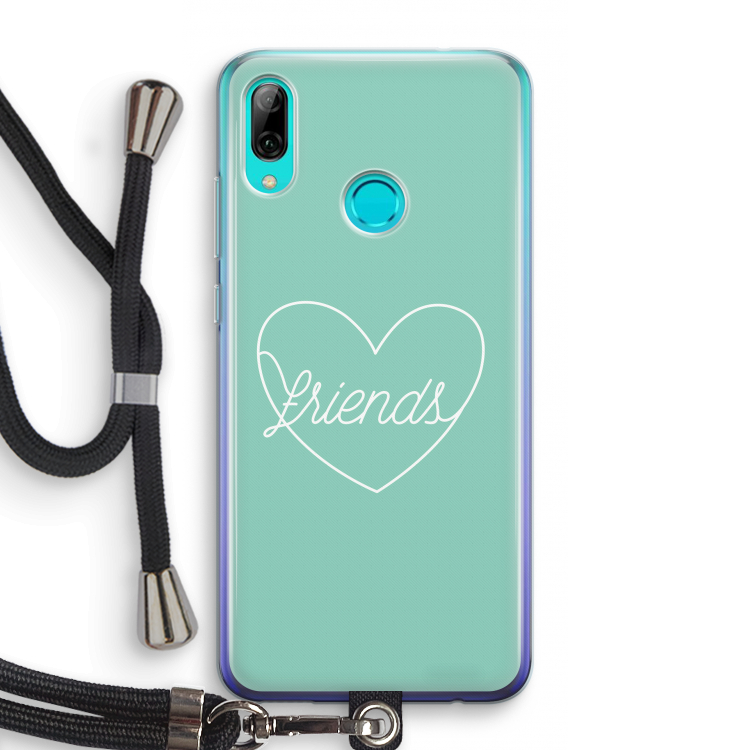 Friends heart pastel: Huawei P Smart (2019) Transparant Hoesje met koord