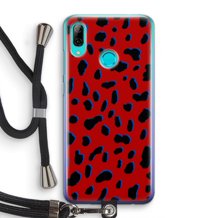 Red Leopard: Huawei P Smart (2019) Transparant Hoesje met koord