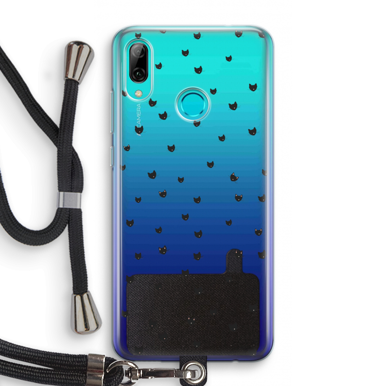 Kleine kattenkopjes: Huawei P Smart (2019) Transparant Hoesje met koord