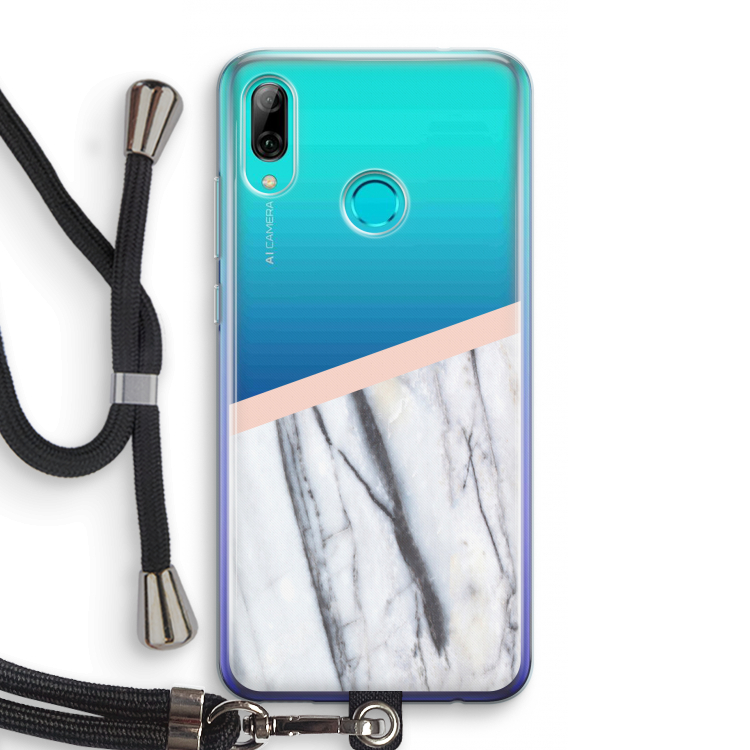 A touch of peach: Huawei P Smart (2019) Transparant Hoesje met koord