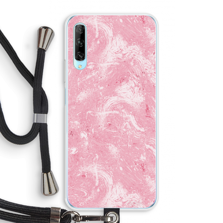 Abstract Painting Pink: Huawei P Smart Pro Transparant Hoesje met koord