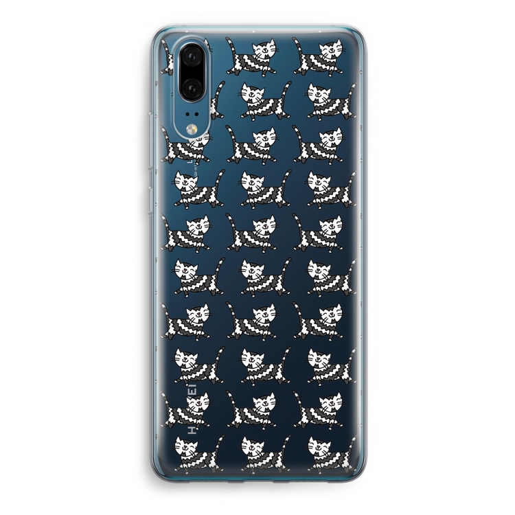 Zwarte poes: Huawei P20 Transparant Hoesje