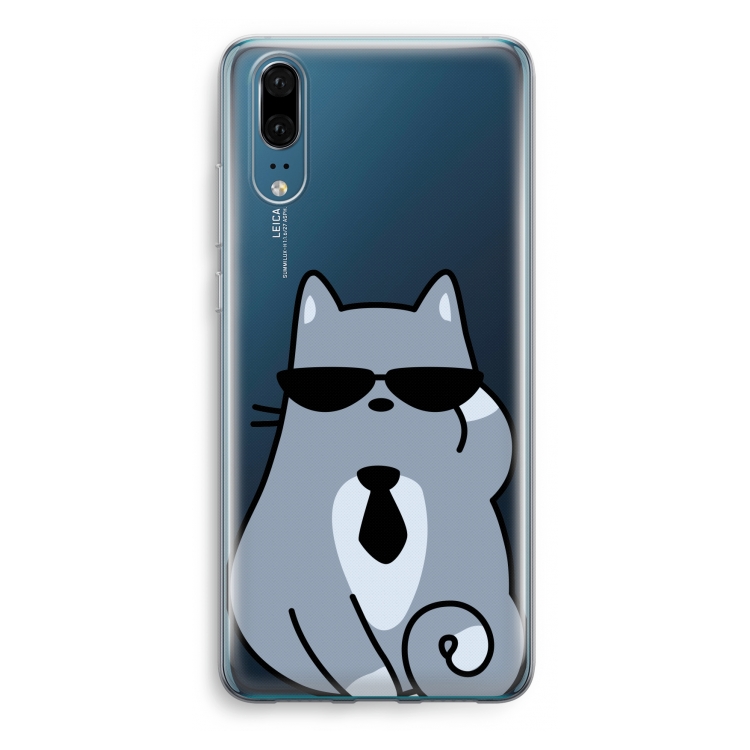 Cool cat: Huawei P20 Transparant Hoesje