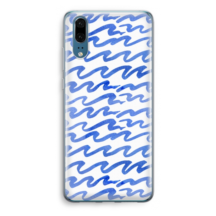 Blauwe golven: Huawei P20 Transparant Hoesje