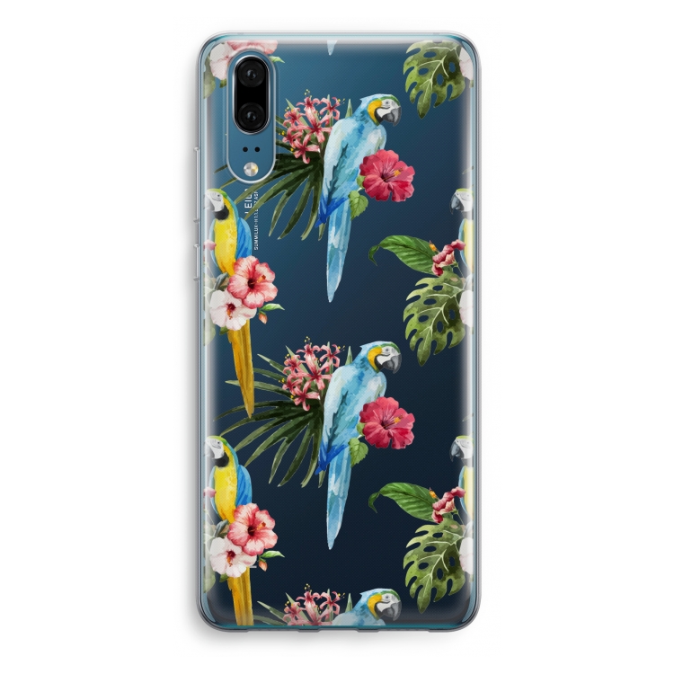 Kleurrijke papegaaien: Huawei P20 Transparant Hoesje