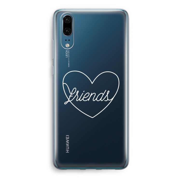 Friends heart pastel: Huawei P20 Transparant Hoesje