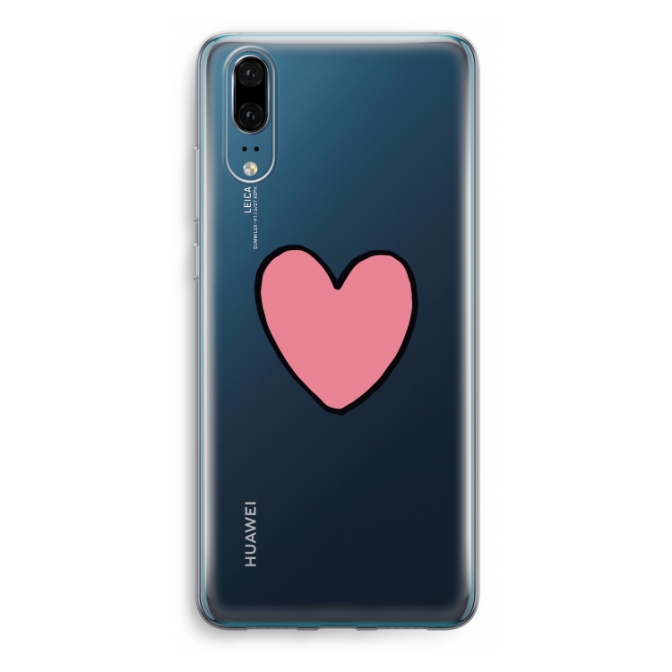 Hartje: Huawei P20 Transparant Hoesje