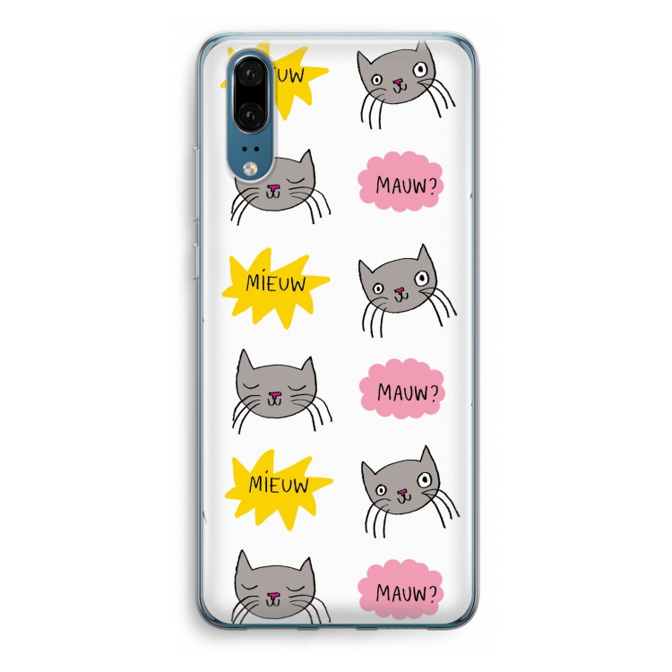 Meow: Huawei P20 Transparant Hoesje