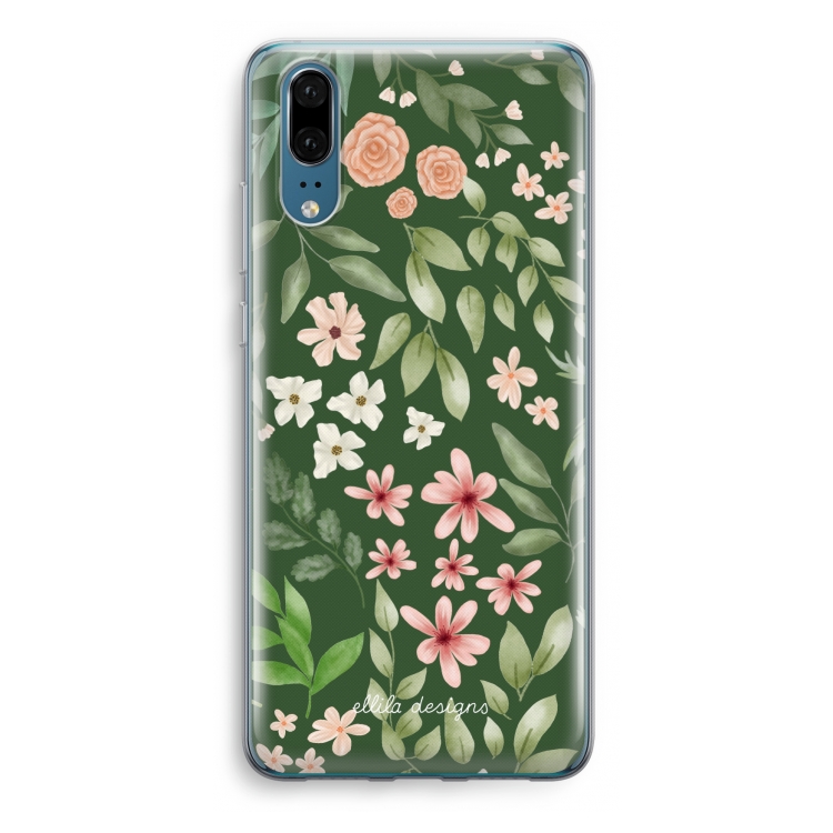 CaseCompany Botanical green sweet flower heaven: Huawei P20 Transparant Hoesje