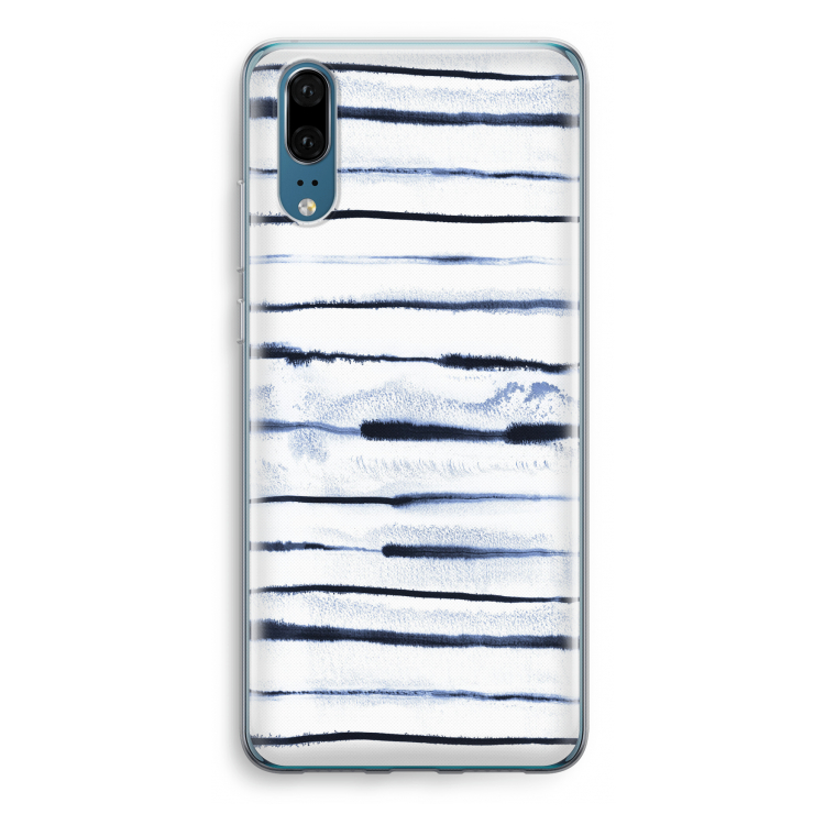 Ink Stripes: Huawei P20 Transparant Hoesje