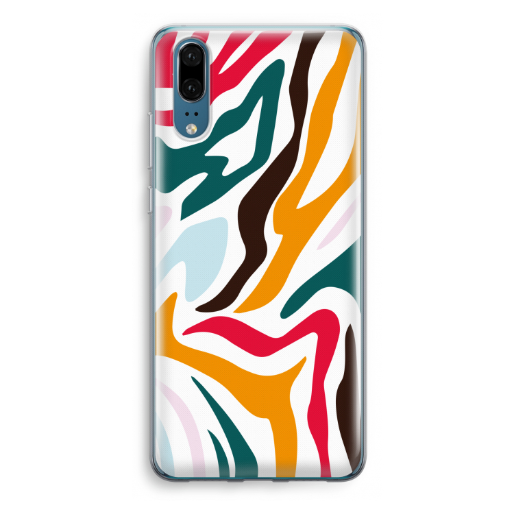 Colored Zebra: Huawei P20 Transparant Hoesje