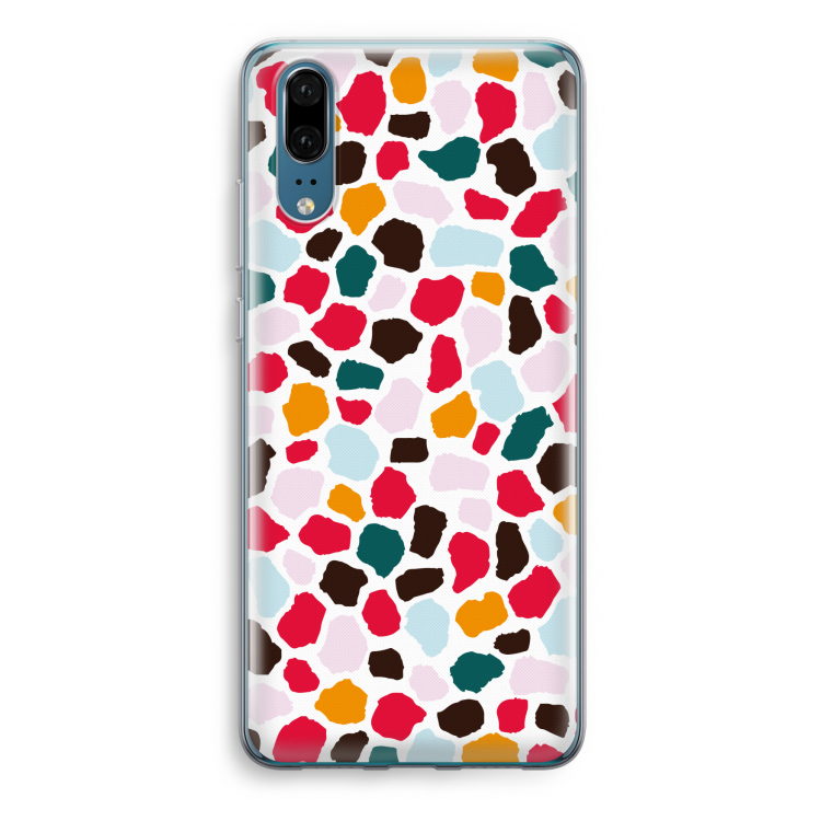 Colored Giraffe: Huawei P20 Transparant Hoesje