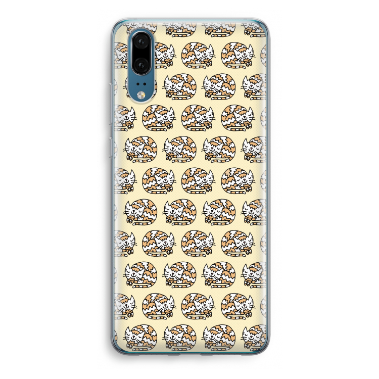 Slapende poes: Huawei P20 Transparant Hoesje