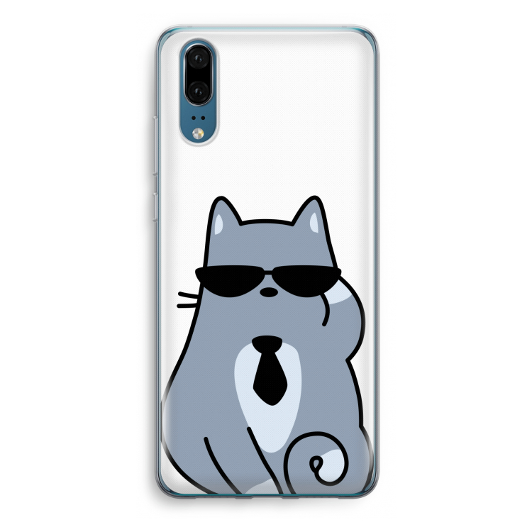 Cool cat: Huawei P20 Transparant Hoesje