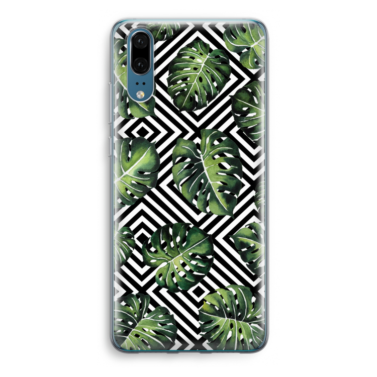 Geometrische jungle: Huawei P20 Transparant Hoesje