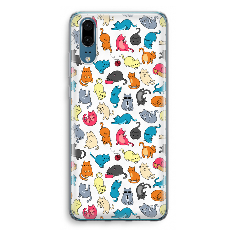 Kleurrijke katten: Huawei P20 Transparant Hoesje