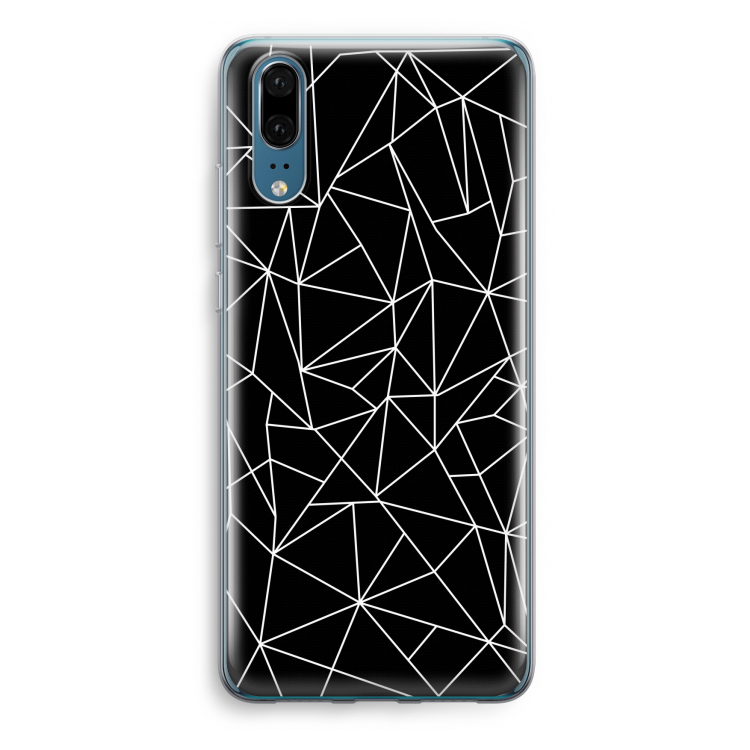 Geometrische lijnen wit: Huawei P20 Transparant Hoesje