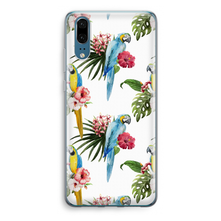Kleurrijke papegaaien: Huawei P20 Transparant Hoesje