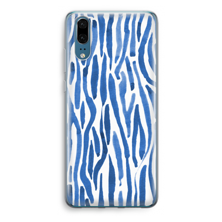 Blauwe nerven: Huawei P20 Transparant Hoesje