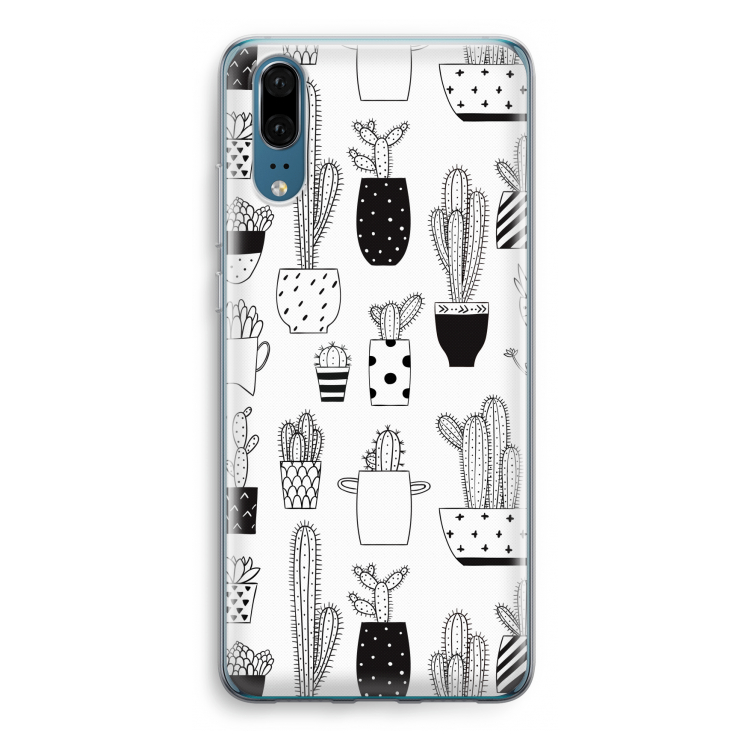 Cactusmotief: Huawei P20 Transparant Hoesje