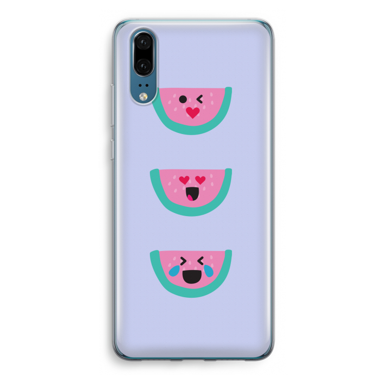Smiley watermeloen: Huawei P20 Transparant Hoesje
