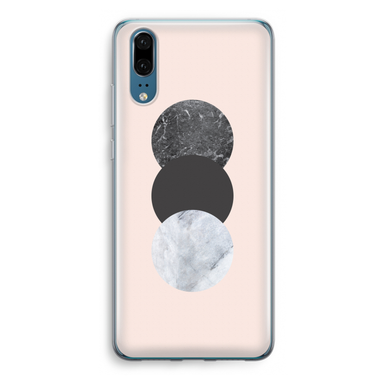 Marmeren cirkels: Huawei P20 Transparant Hoesje