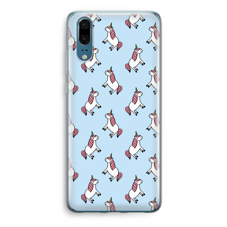 Eenhoorns overal: Huawei P20 Transparant Hoesje